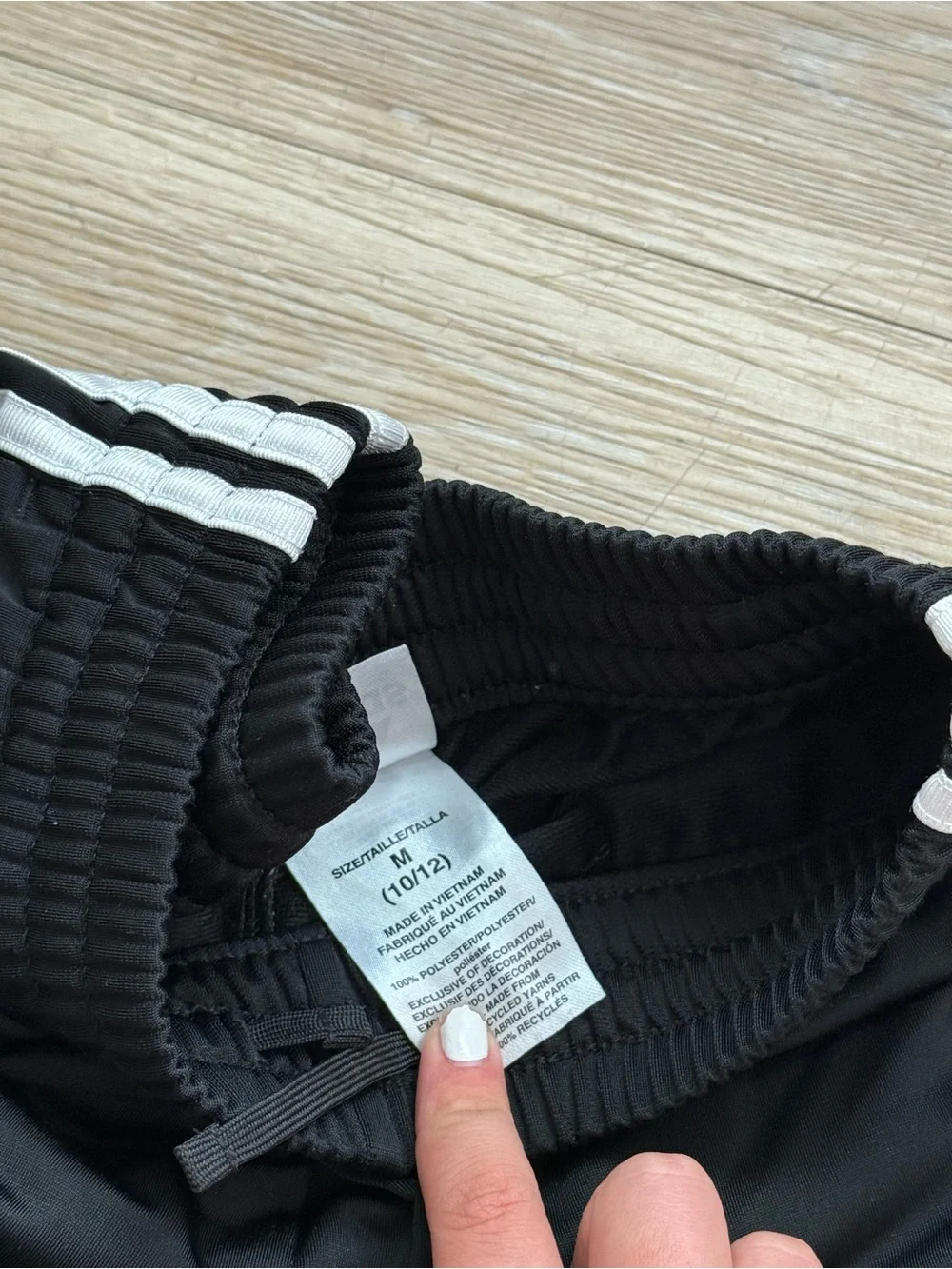 New without tags Adidas Kids Black Track Pants with White Stripes